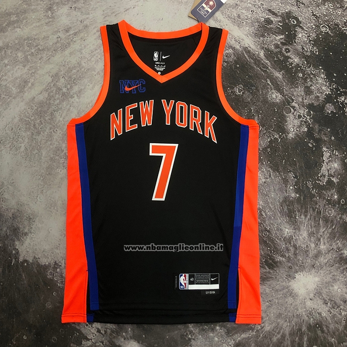 Maglia New York Knicks Carmelo Anthony #7 Citta 2022-23 Nero